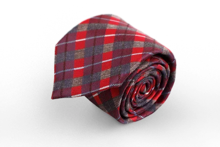 Красный галстук с серым узором Manzetti (Италия)