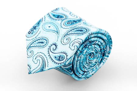 Голубой галстук с узором «огурец» Manzetti (Италия)