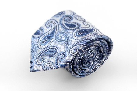Голубой галстук с синим узором «огурец» Manzetti (Италия)