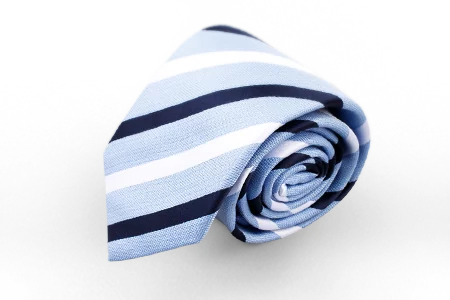Голубой галстук в бело-синюю полоску Manzetti (Италия)