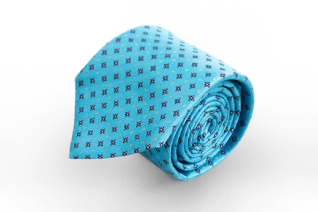 Голубой галстук с микроузором Manzetti (Италия)