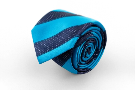 Голубой галстук в синюю полосу Manzetti (Италия)