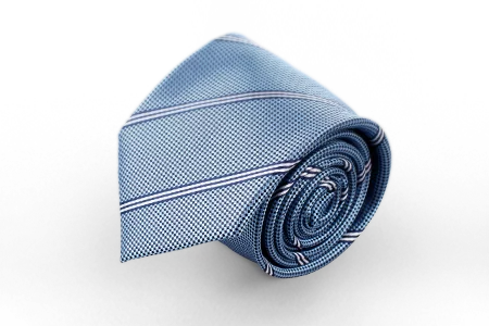 Синий галстук в бело-синюю полоску Manzetti (Италия)