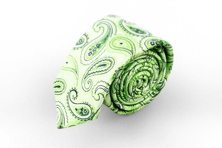 Зелёный галстук с узором «огурец» Manzetti (Италия)