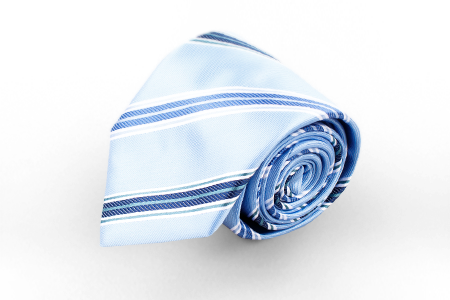 Голубой галстук в белую полоску Manzetti (Италия)