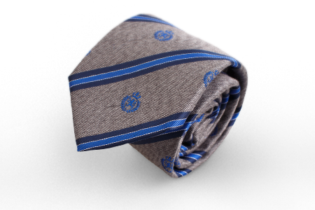 Серый галстук с синими полосами Manzetti (Италия)